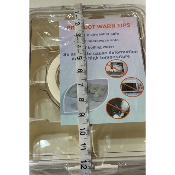 LOT of 2 Aurdeayl Brand 8-pc. Snack Bowls w/Handle & Clear Lid Beige Color (NEW) - Picture 9 of 15